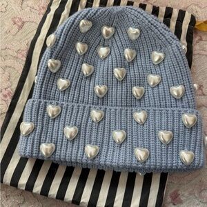 Lele Sadoughi Hearts Beanie